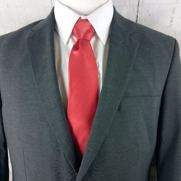 Haggar Originals 1926 40R 2 Button Gray Birdseye Suit Blazer Jacket - Picture 2 of 10